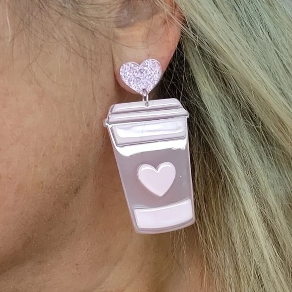 🔥LAST PAIR🔥 COFFEE Liquid Love Oversized Earrings - Picture 5 of 7